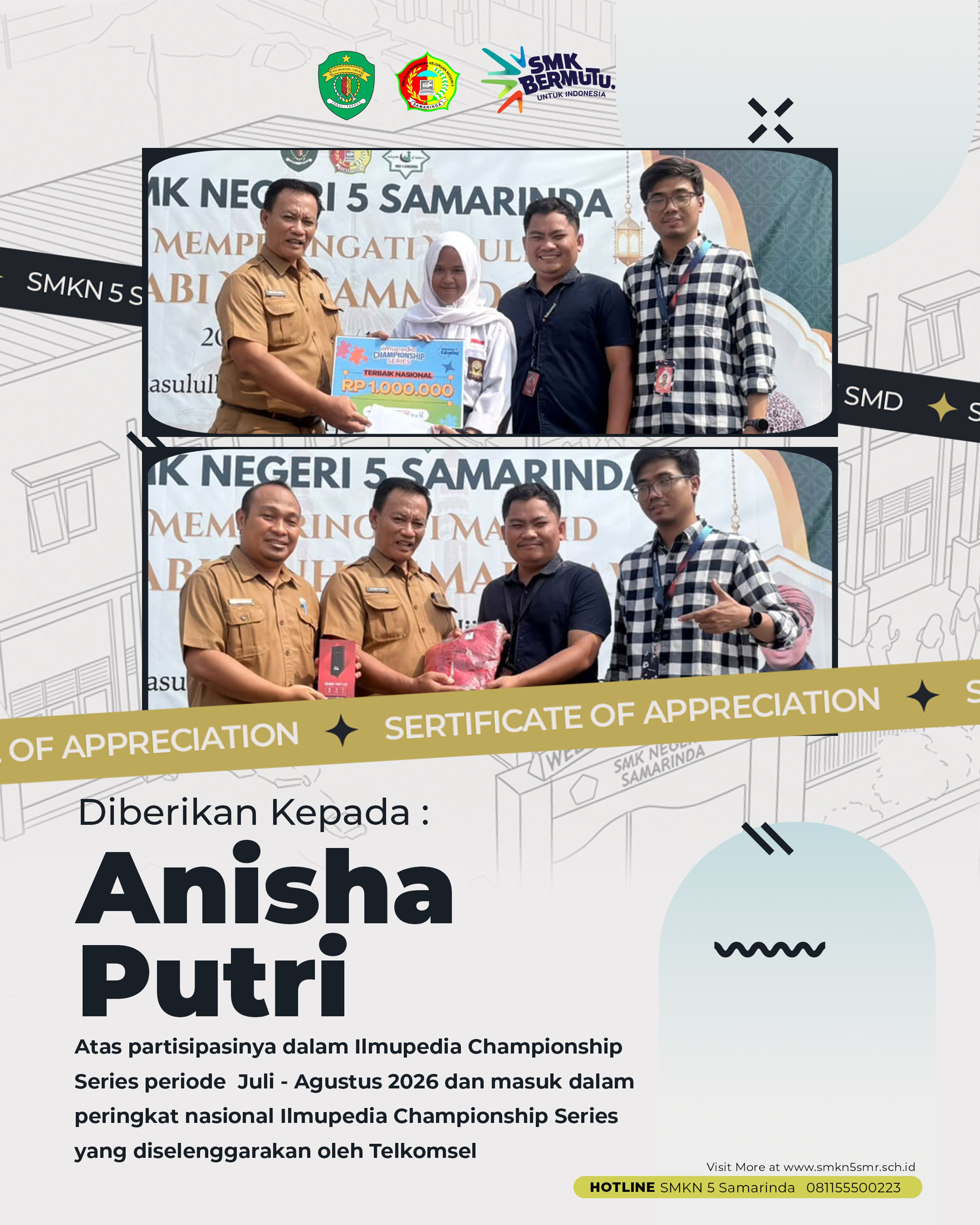 Siswa SMK Negeri 5 Samarinda Raih Nilai Sempurna dan Masuk Peringkat Nasional Ilmupedia Championship Series